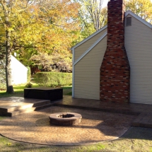 Award Winner - Concrete Decorative Stamped Back Patio with Fire pit
