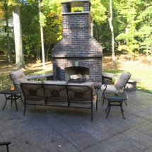 Concrete Decorative Stamped Back Patio with Fire pit in Erie, PA
